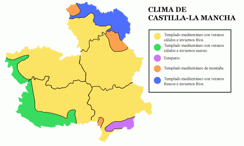 Geo, Castilla-La Mancha, Fsica, Clima, Mapa